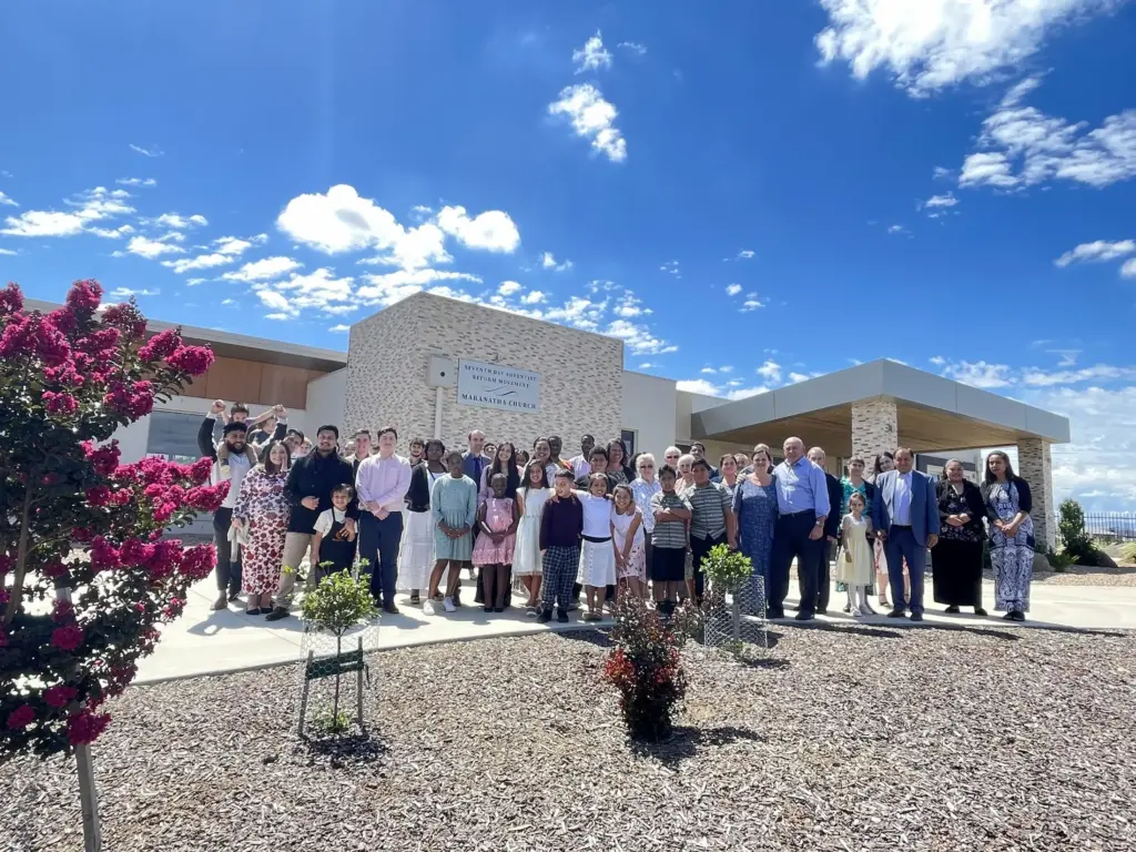 The Maranatha Church family outside the Kalkallo church